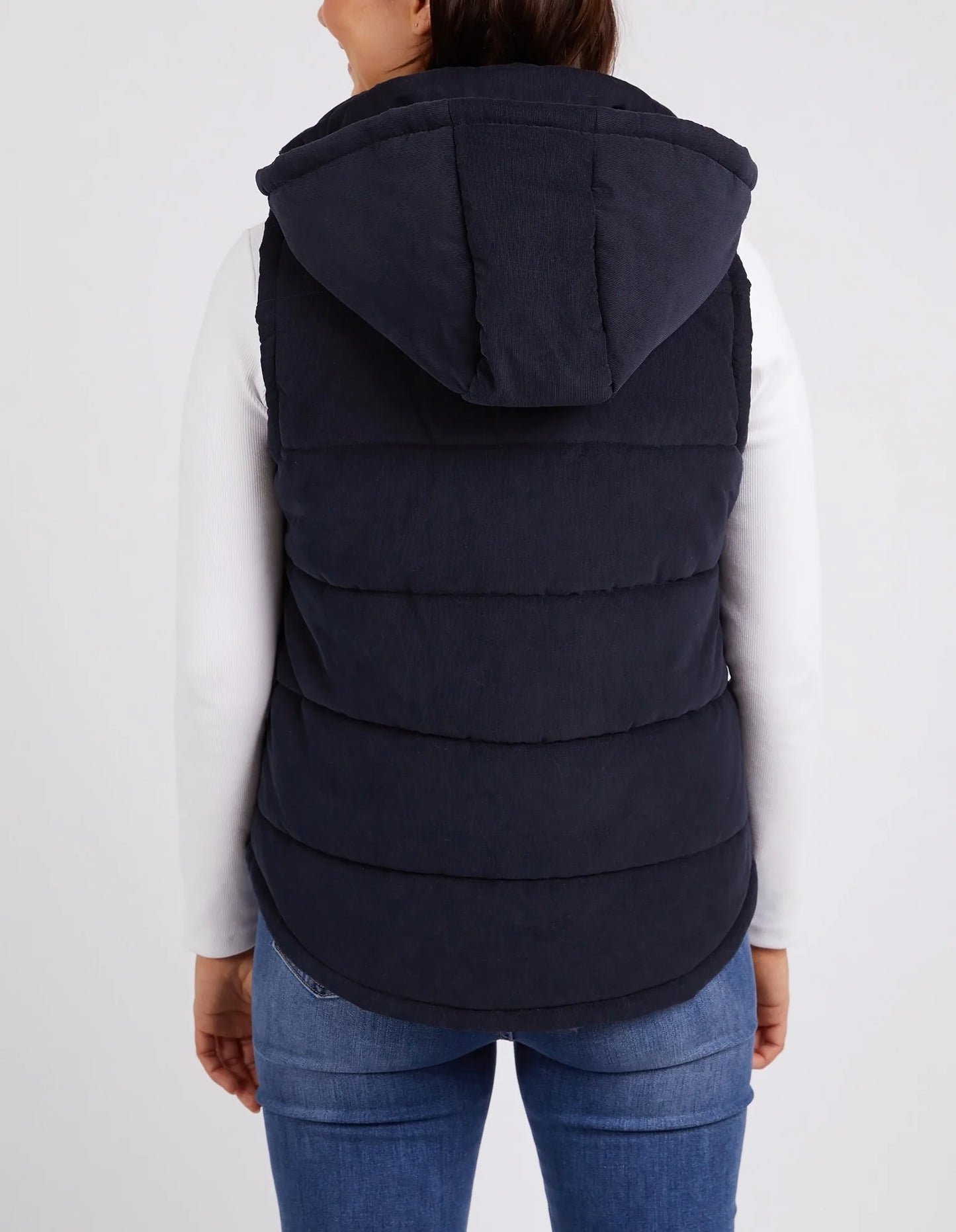 Elm Cord Puffer Vest - dark sapphire
