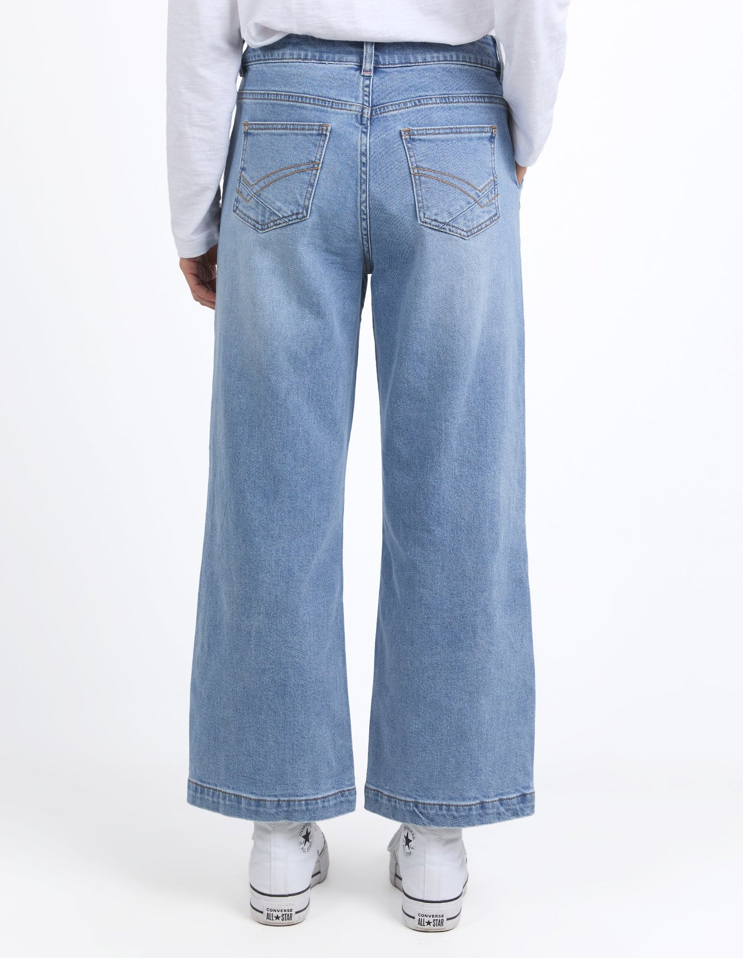 Elm Izzy Wide Leg Jean - vintage blue wash