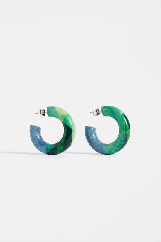 Elk Resso Hoop earrings - green komi