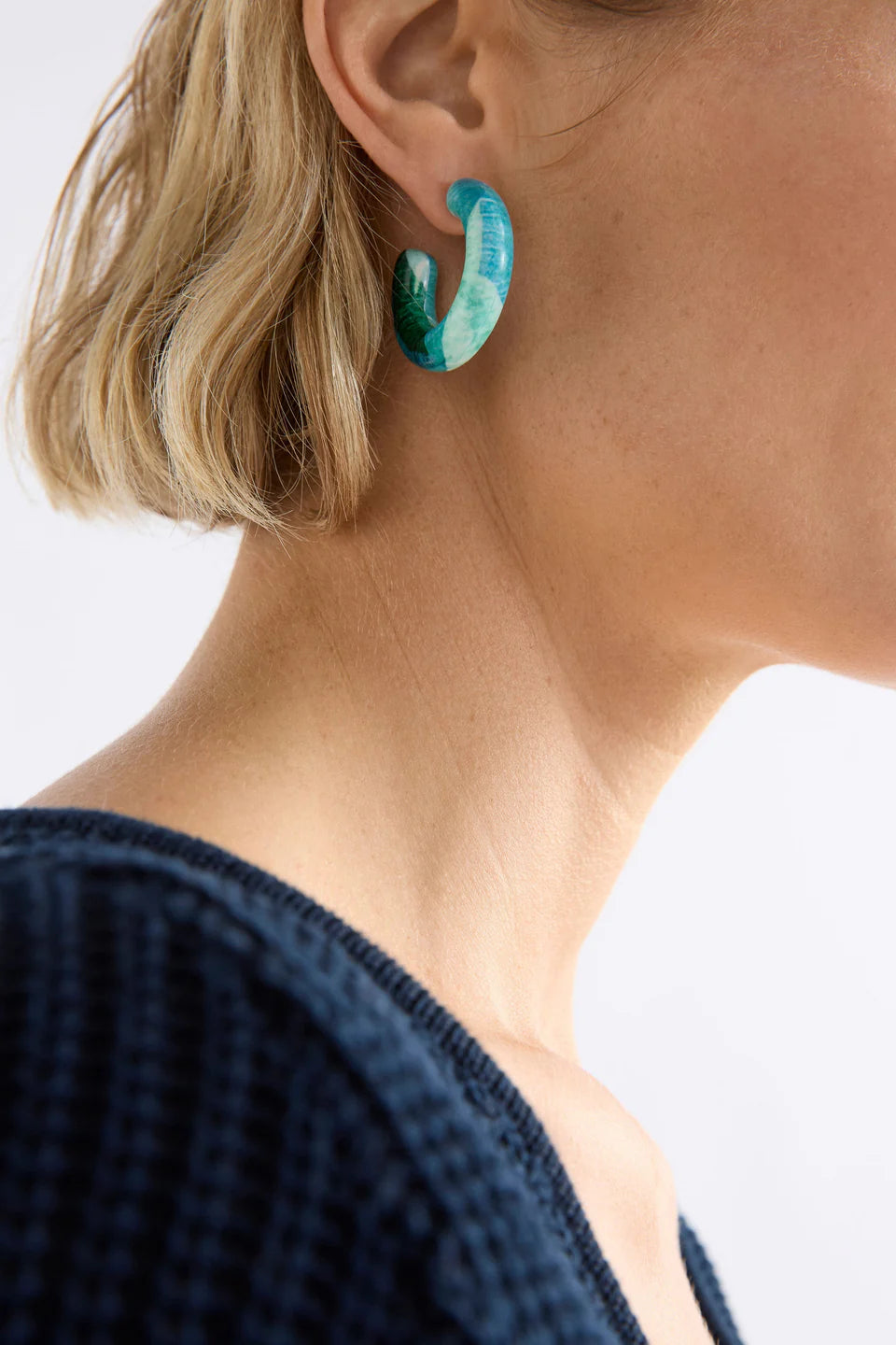 Elk Resso Hoop earrings - green komi