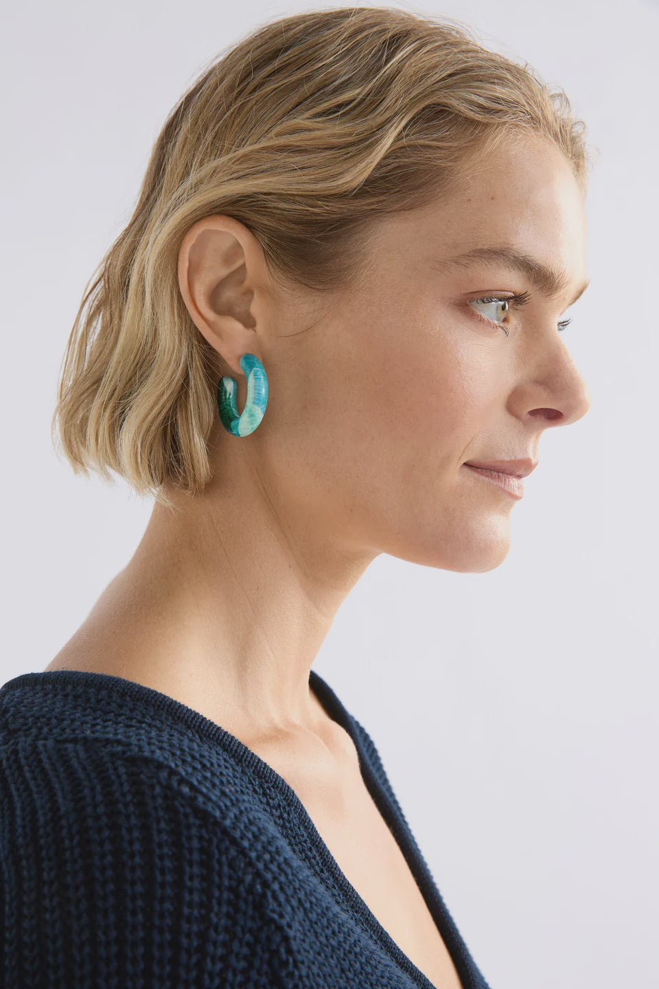 Elk Resso Hoop earrings - green komi