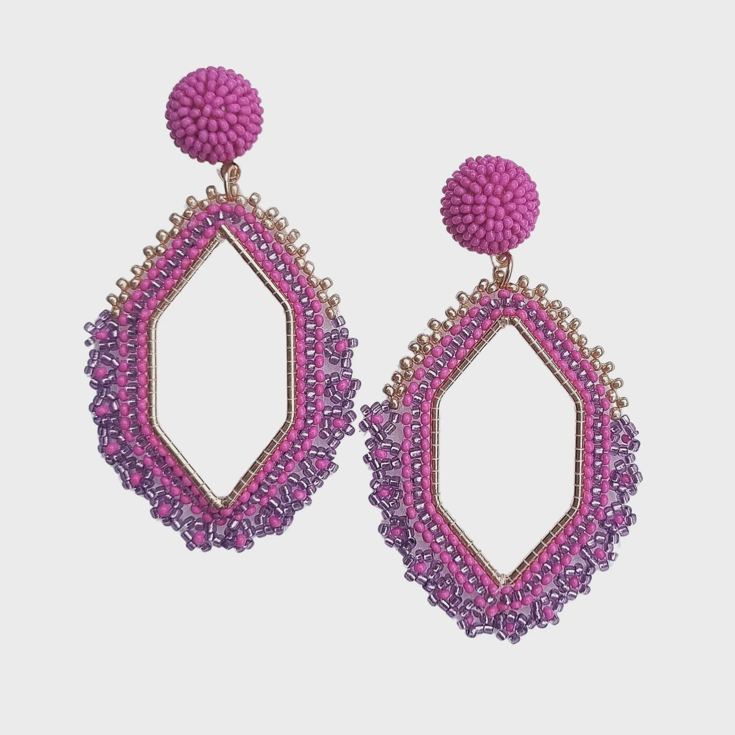 Zoda Fuschia Beaded Earring