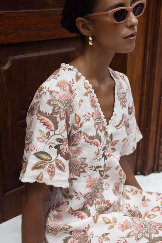 Humidity Bohemian Rose Midi Dress