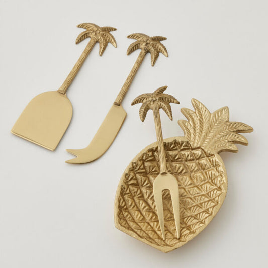 Pilbeam Palmera Cheese Knives - gold