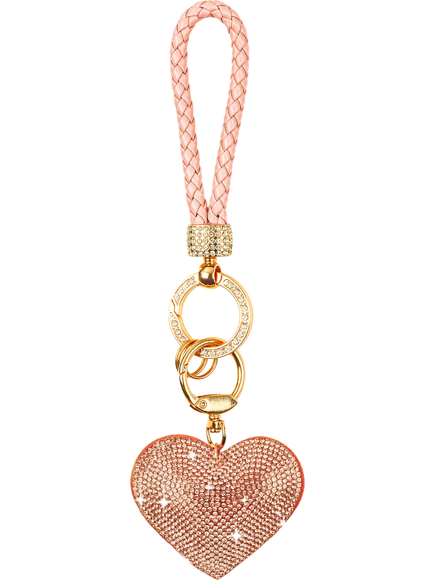 Ogilvies Plaited Heart Keyring - various colours
