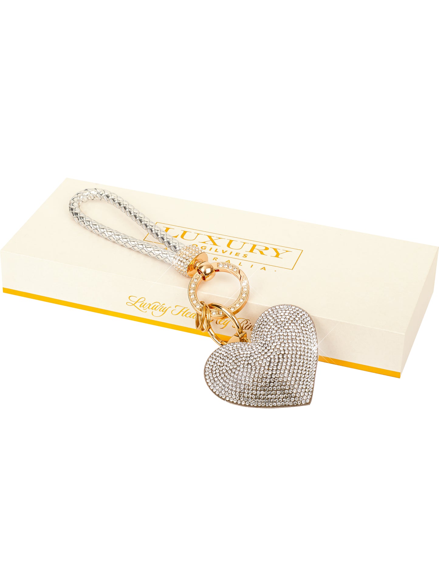 Ogilvies Plaited Heart Keyring - various colours