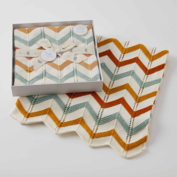 Jiggle & Giggle Zig Zag Knit Blanket - various colours