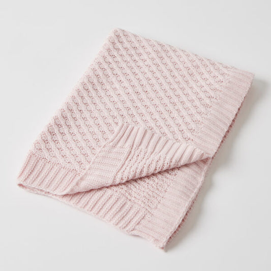 Jiggle & Giggle Basket Weave Knit Blanket - various colours