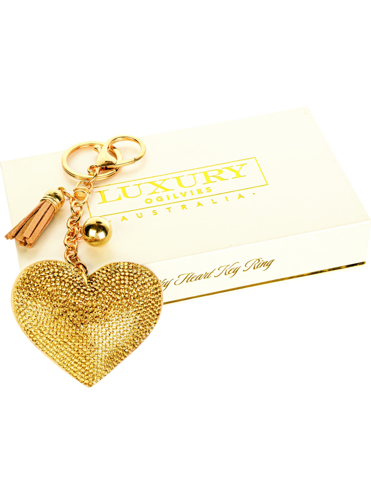 Ogilvies Heart Keyring - various colours
