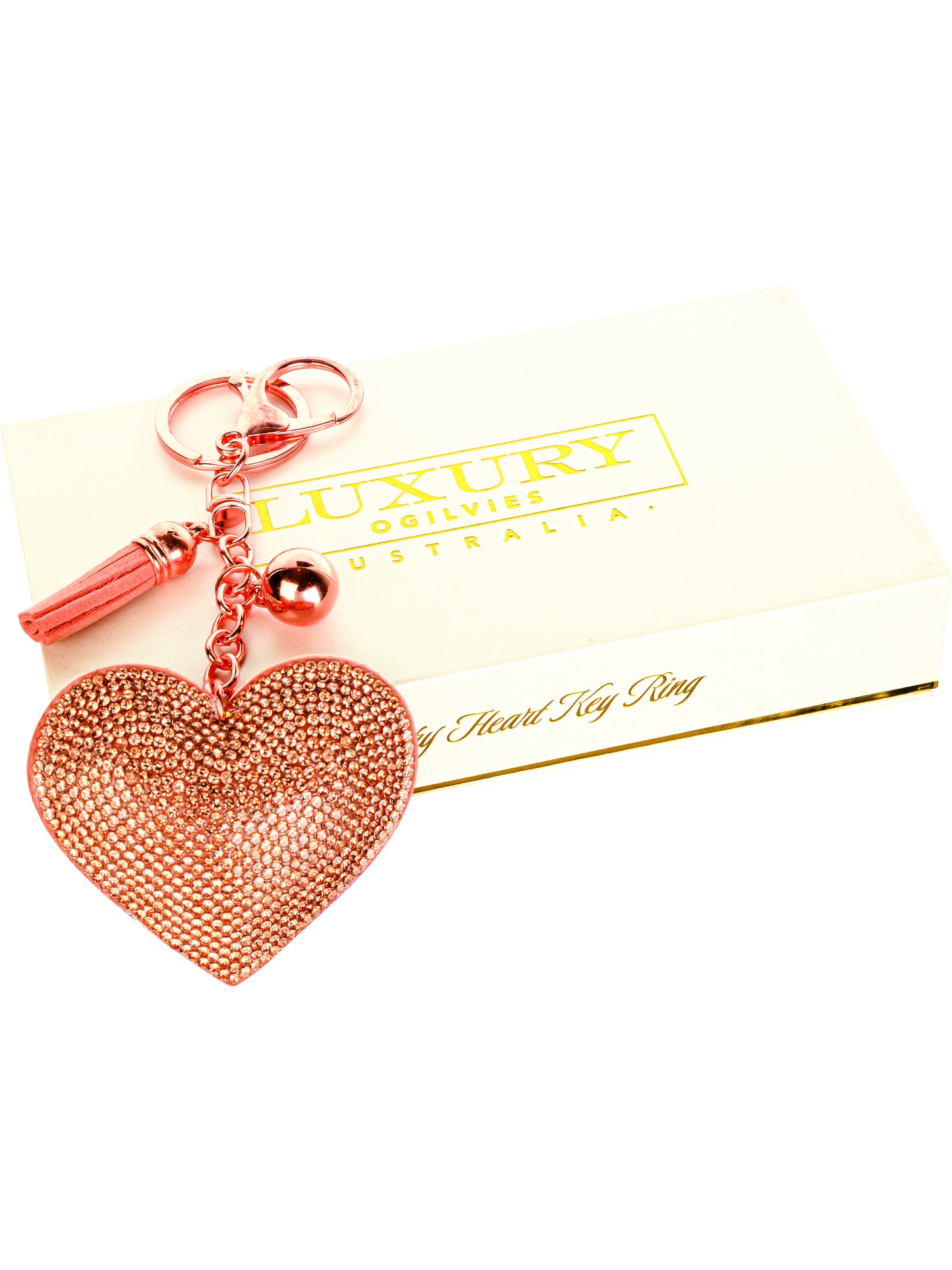 Ogilvies Heart Keyring - various colours