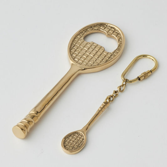 Pilbeam Tennis Racquet Bottle Opener & Keyring Set