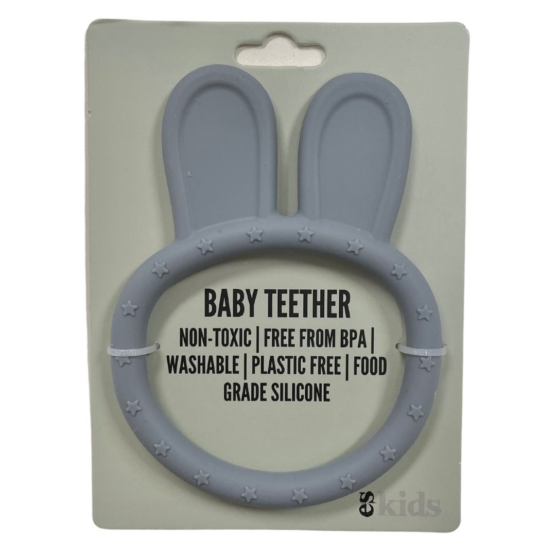 ES Kids Silicone Bunny Ring Teether - various colours