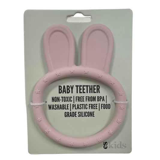 ES Kids Silicone Bunny Ring Teether - various colours