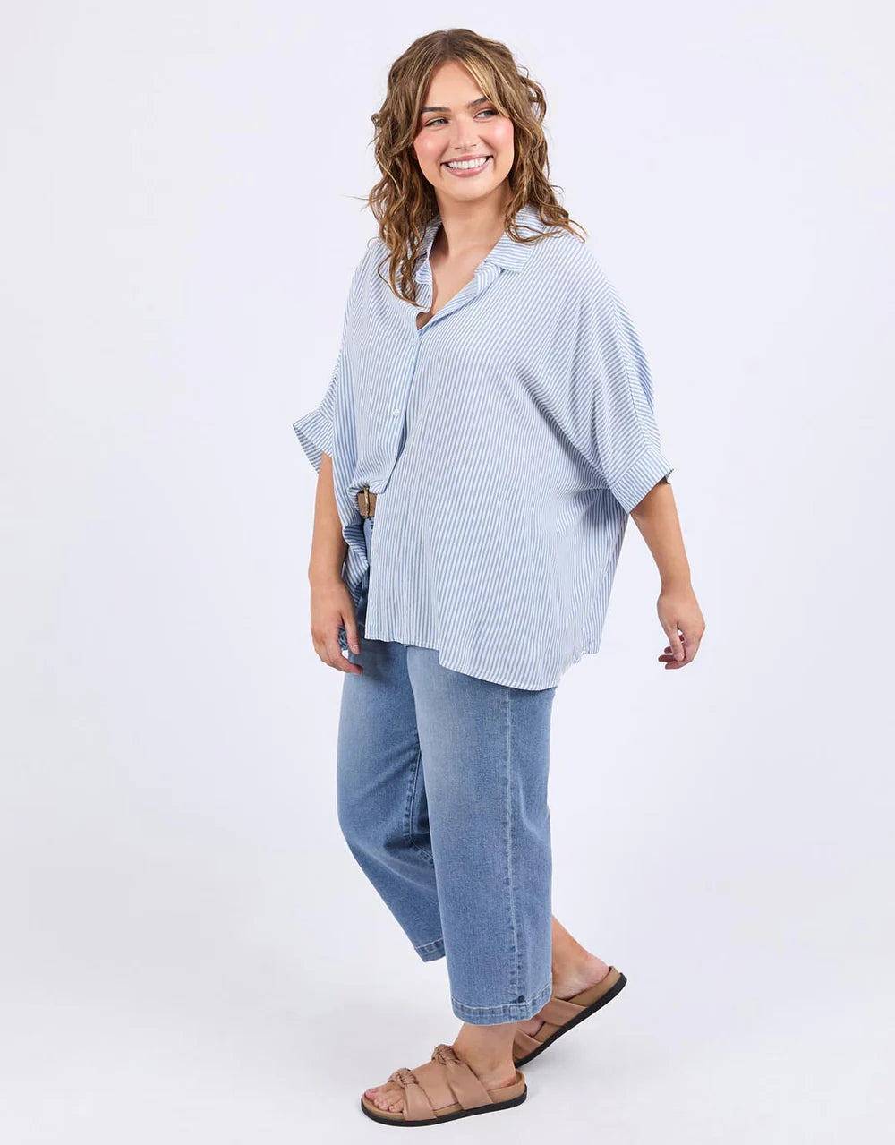 Elm Luna Shirt - dusk blue/marshmallow