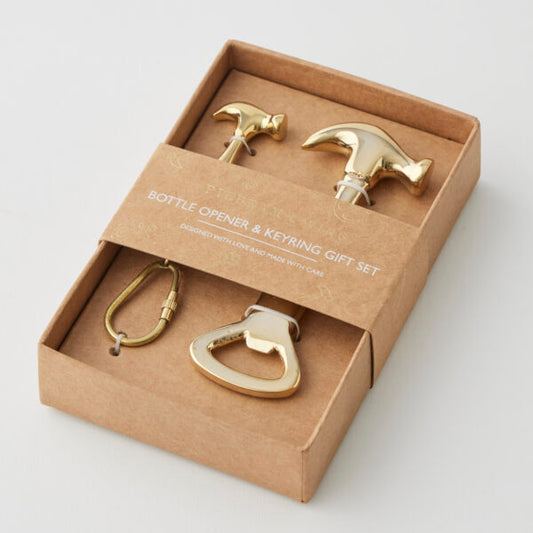 Pilbeam Hammer Bottle Opener & Key Ring Set