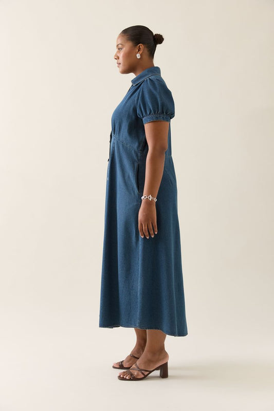 Isle of Mine Sofie Denim Maxi Dress - drift