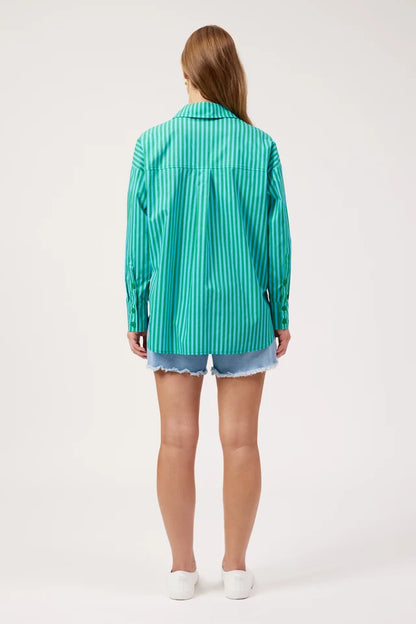 Haven Mykonos Embroidered Stripe Shirt