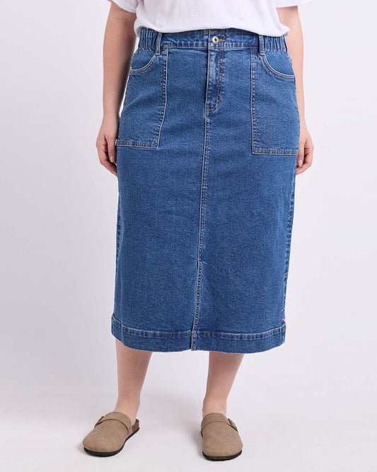 Elm Long Atlas denim skirt