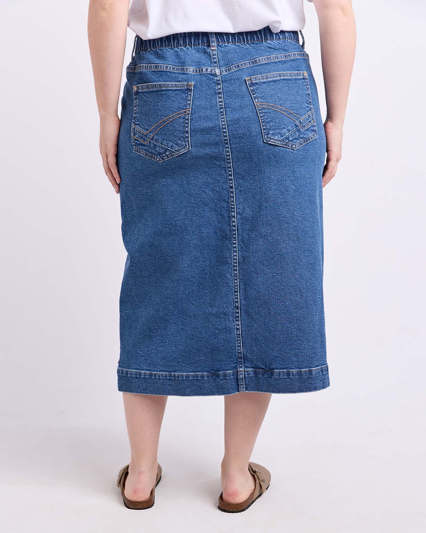 Elm Long Atlas Denim Skirt