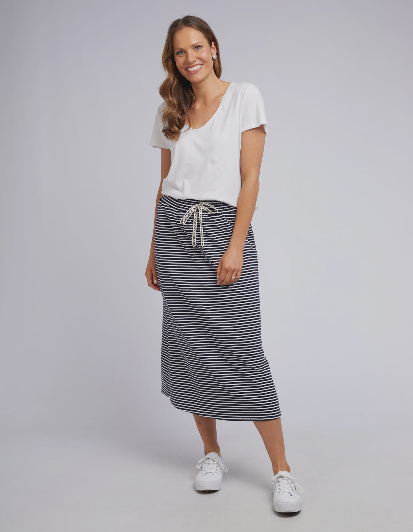 Elm Travel Skirt - navy & white
