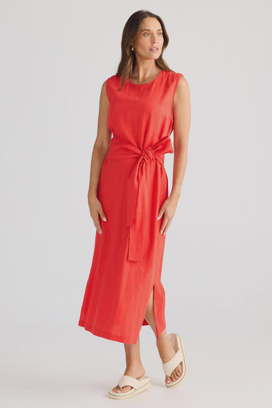 Brave & True Turning Point Dress - poppy red