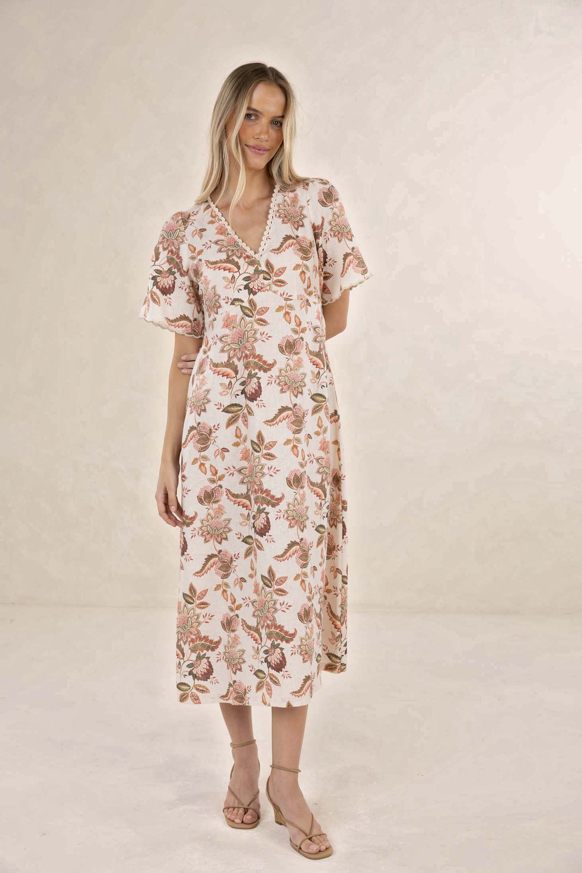 Humidity Bohemian Rose Midi Dress
