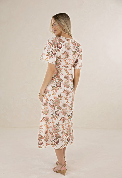Humidity Bohemian Rose Midi Dress