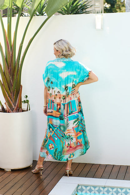 Ivy Pearl Aqua Dress