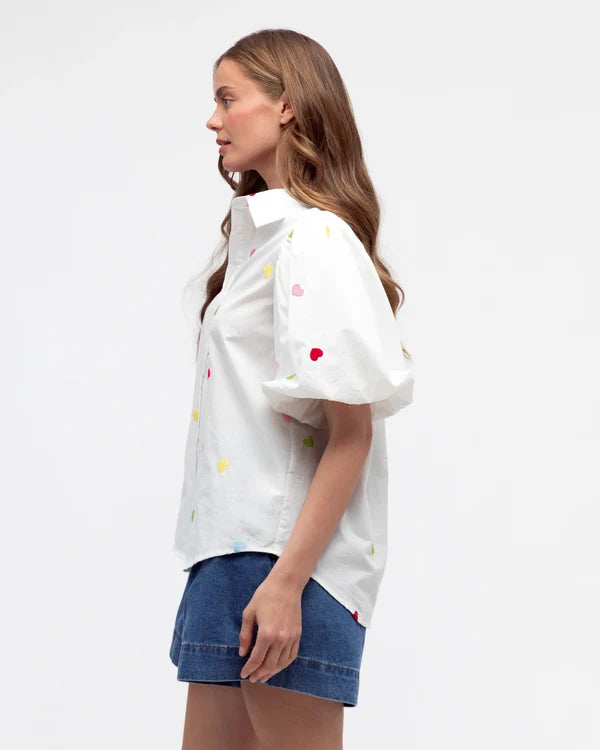 Label Of Love  Embroidered Heart Top