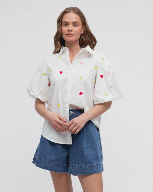 Label Of Love  Embroidered Heart Top