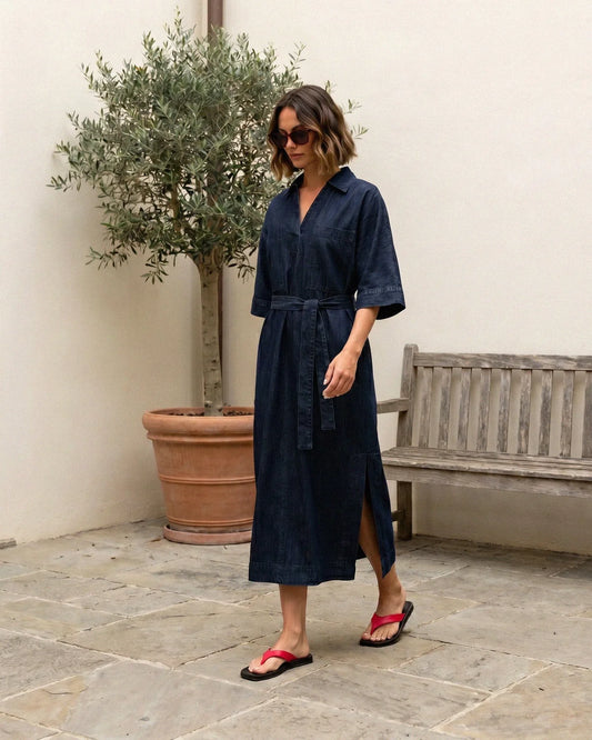 Denim Midi Tunic Dress
