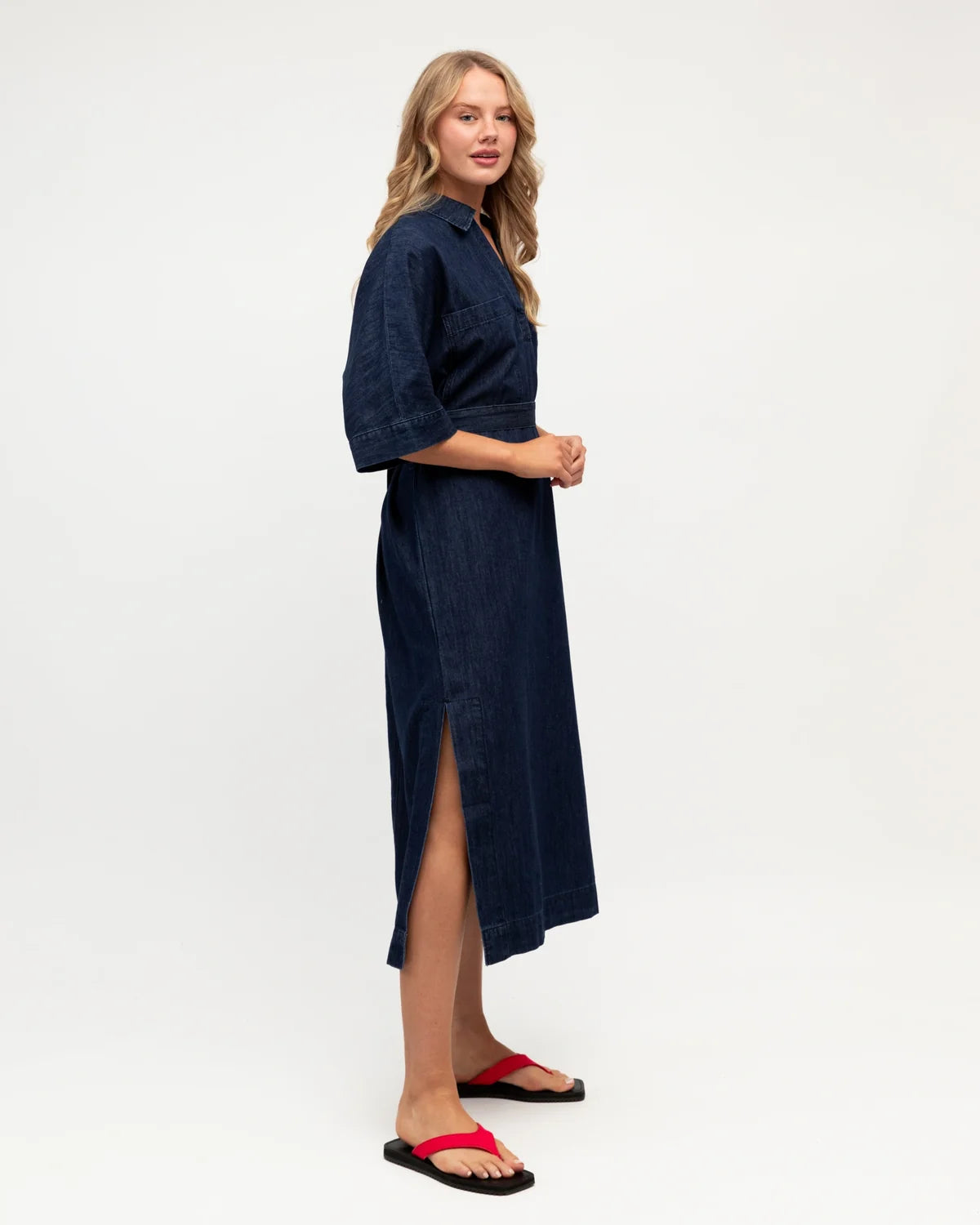 Denim Midi Tunic Dress