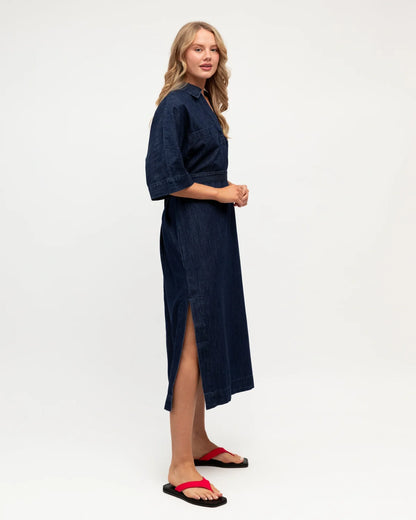 Denim Midi Tunic Dress