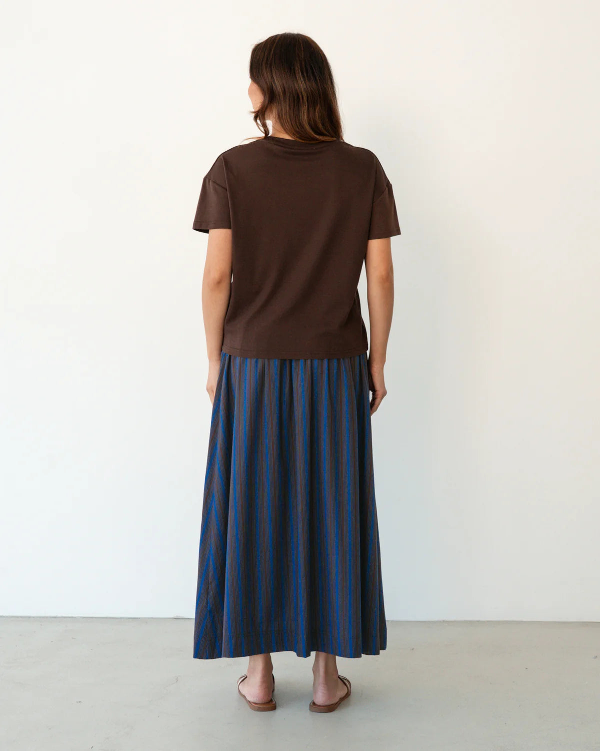 Label Of Love Shirred Waist Stripe Skirt