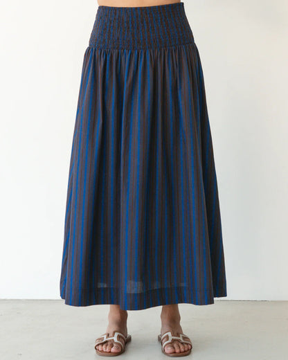 Label Of Love Shirred Waist Stripe Skirt