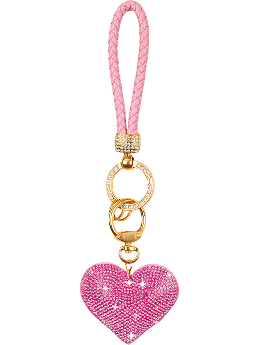 Ogilvies Plaited Heart Keyring - various colours