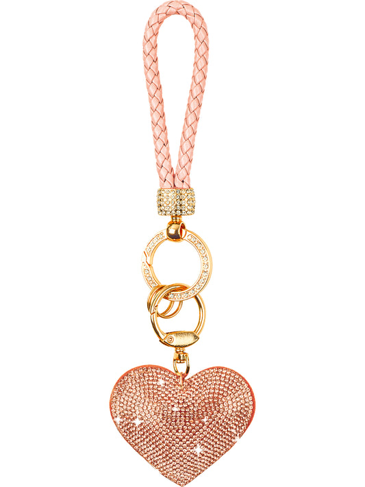 Ogilvies Plaited Heart Keyring - various colours