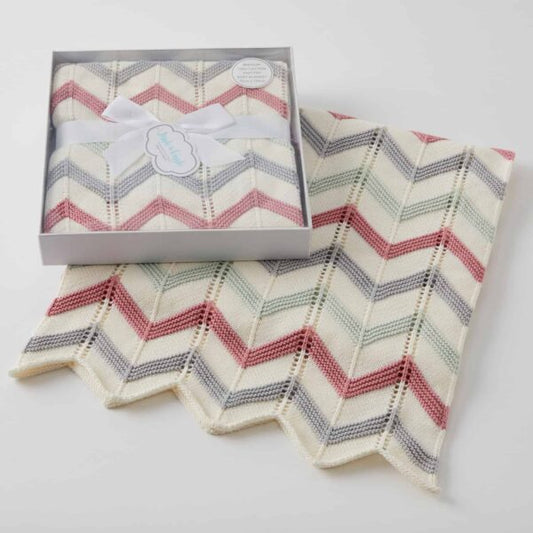 Jiggle & Giggle Zig Zag Knit Blanket - various colours