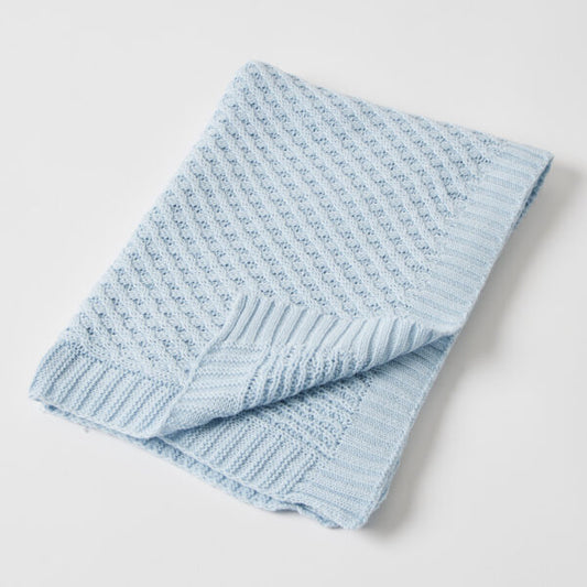 Jiggle & Giggle Basket Weave Knit Blanket - various colours