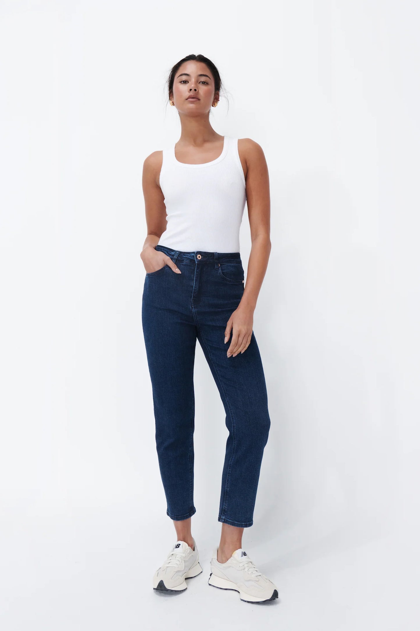 Rose Hem Jean - Mid West Blue