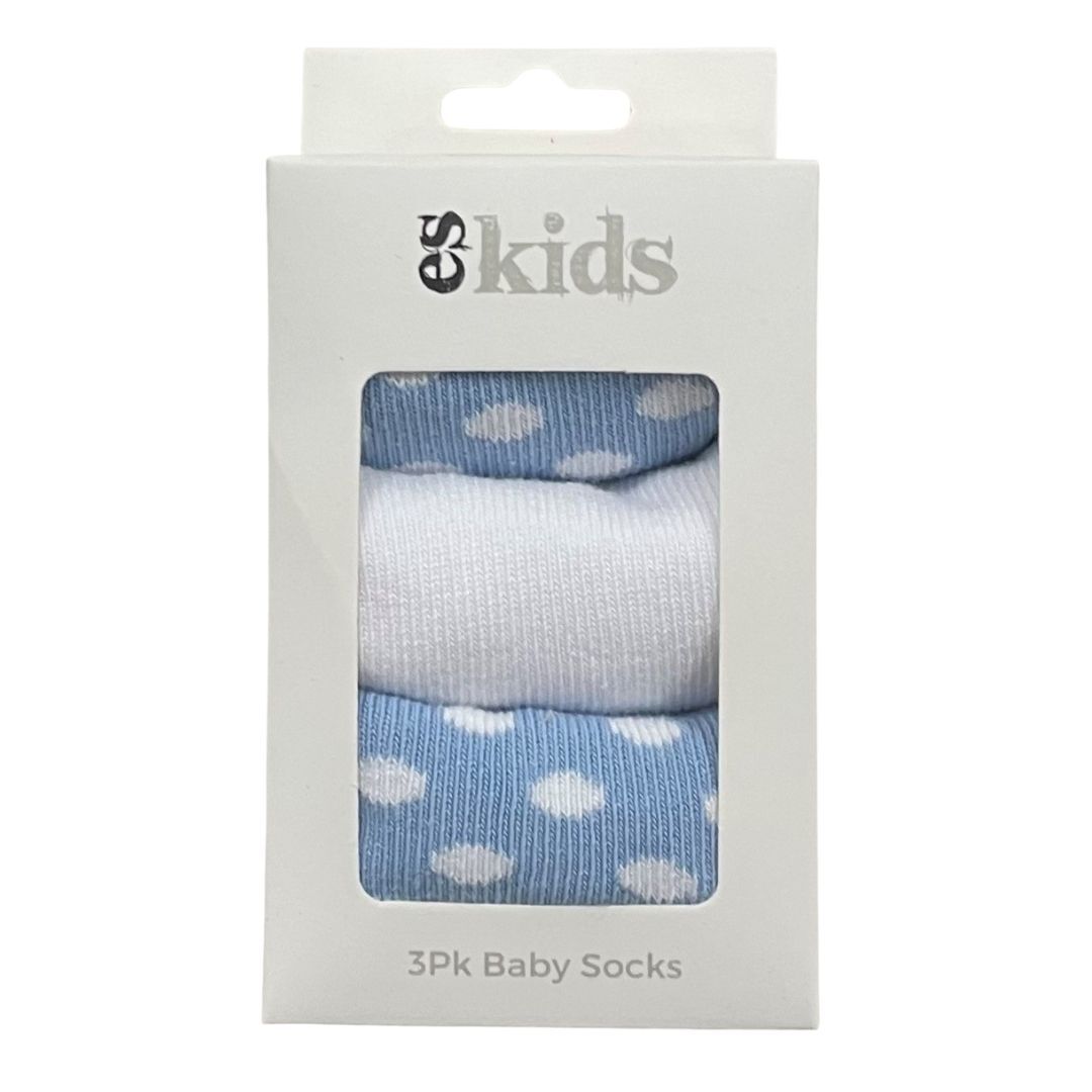 Baby Socks Boxed - 3 pack Blue Spot