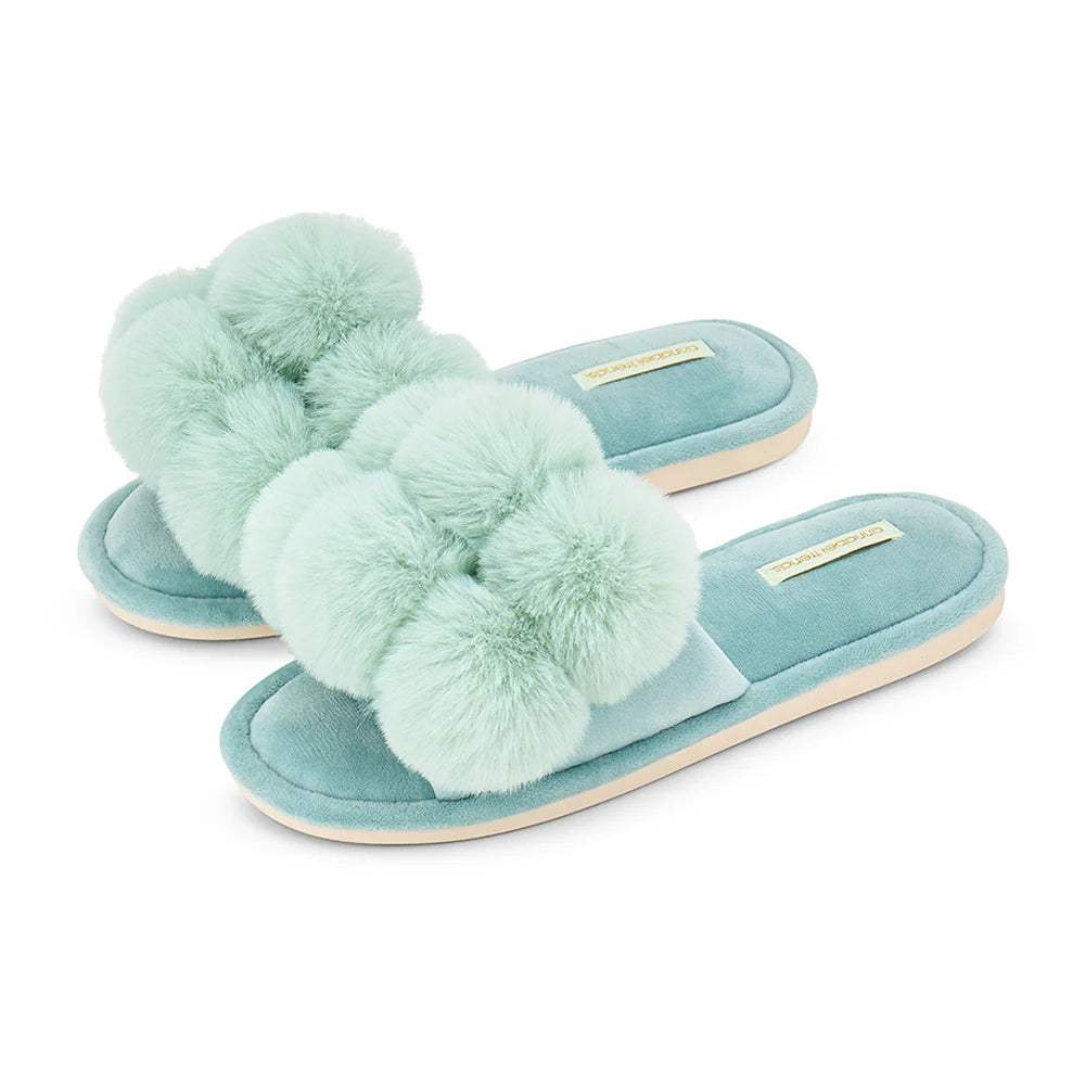 Annabel Trends Cozy Luxe Pom Pom Slippers