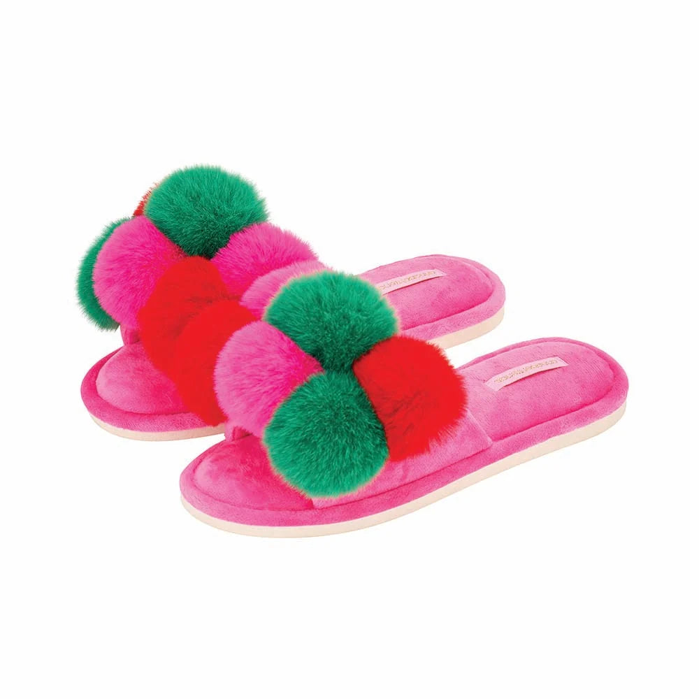 Annabel Trends Cozy Luxe Pom Pom Slippers