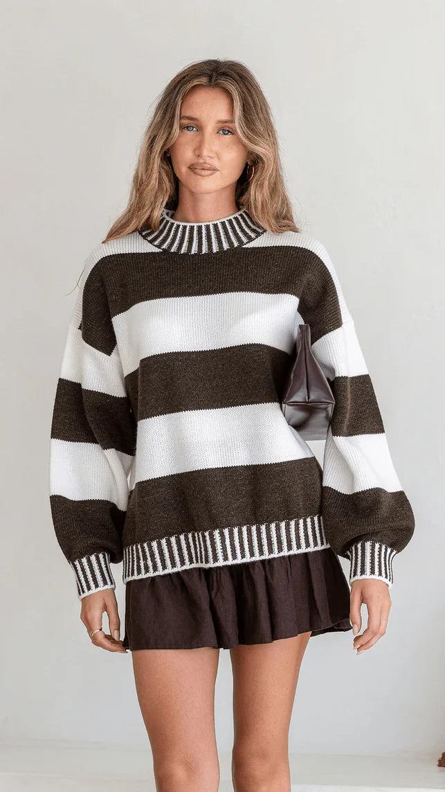 Tilly Stripe High Neck Knit