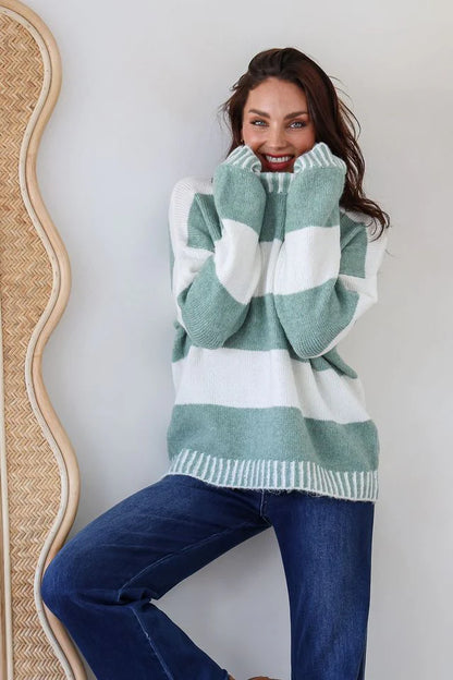 Tilly Stripe High Neck Knit