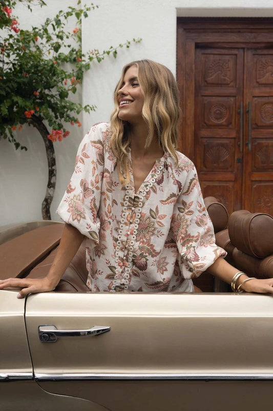 Humidity Bohemian Rose Blouse