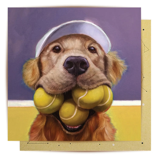 Greeting Card - Labrador Tennis