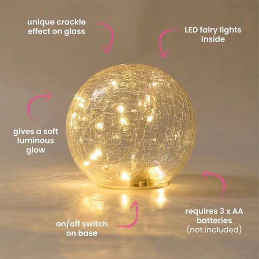 Annabel Trends Large Glass Crackle Ball