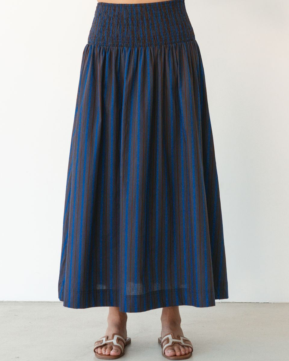 Shirred Waist Stripe Skirt