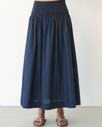 Shirred Waist Stripe Skirt